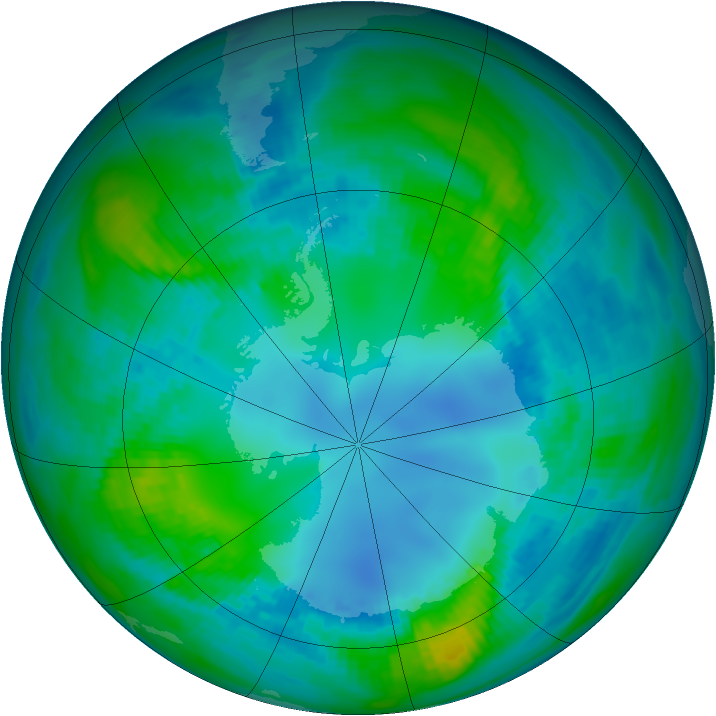Antarctic ozone map for 02 May 1982